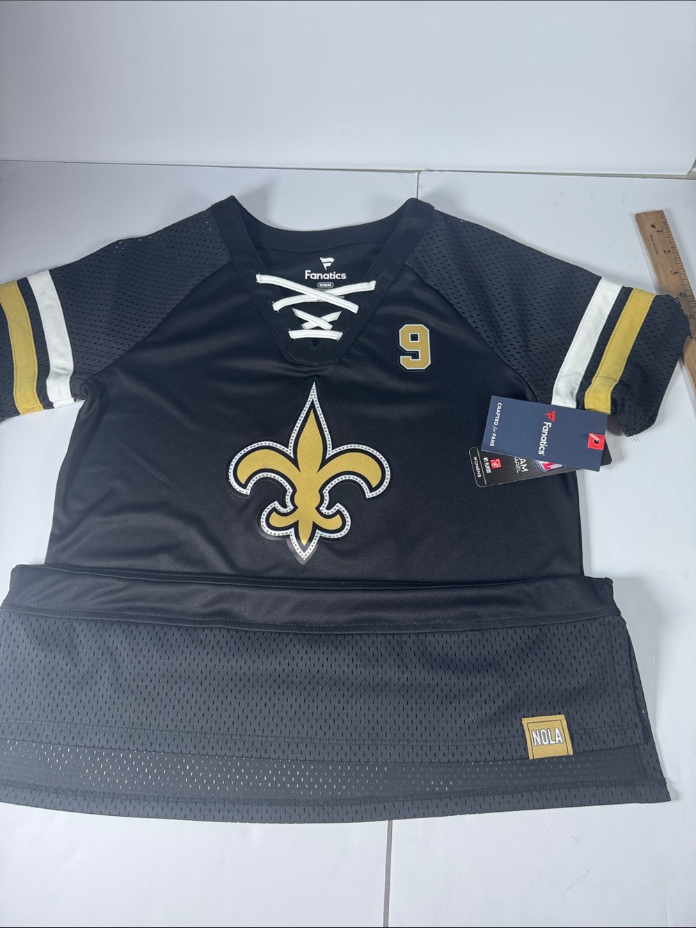 Fanatics Black and Gold NOLA Fleur-de-lis Lace-Up Jersey